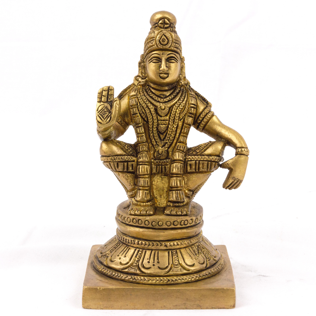 Brass Carved Ayyappa Swamy Idol - Tesor