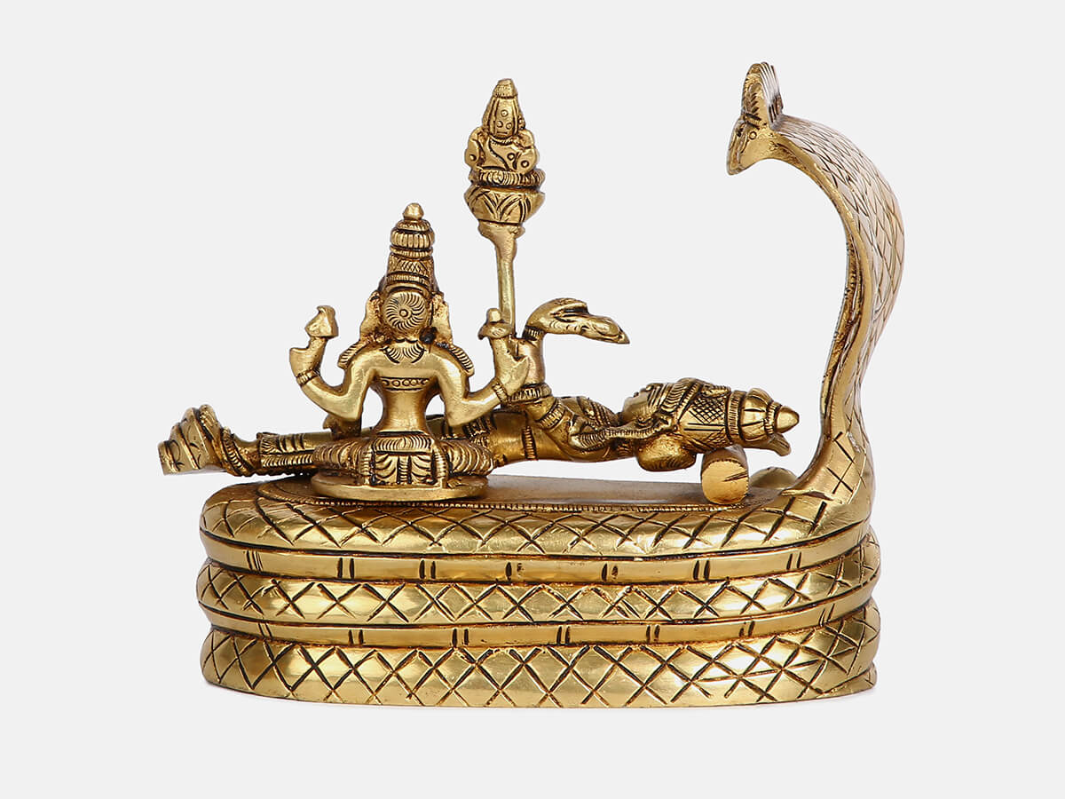 Buy Lord Vishnu Ji | Golden Brass Idol Online - Kriti Life