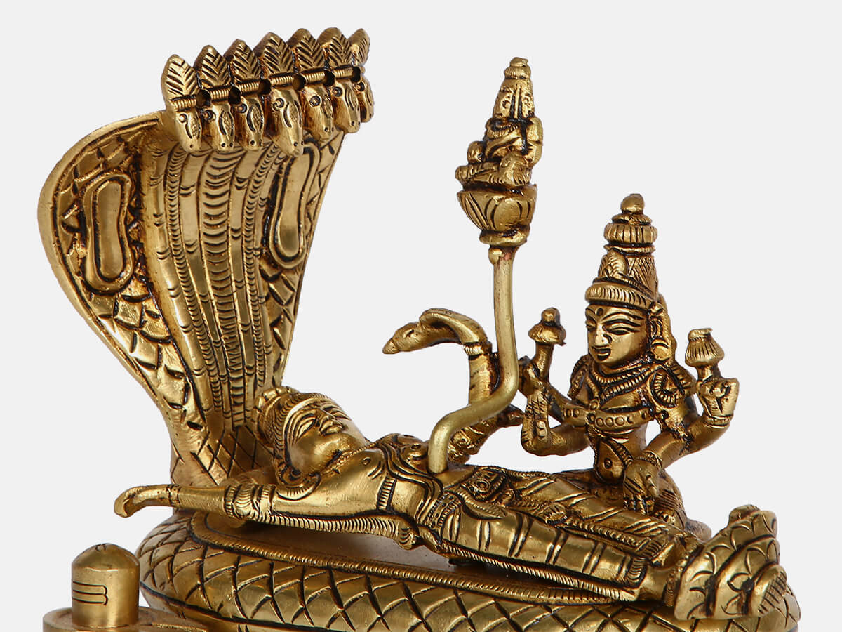 Buy Brass Vishnu Padmanabhan Swami Statue, Big Brass Lord Vishnu Sleeping  on Sheshnag, Anantdeva Morti, Brass Vishnu Padmanabha Idol. Online in India  - Etsy