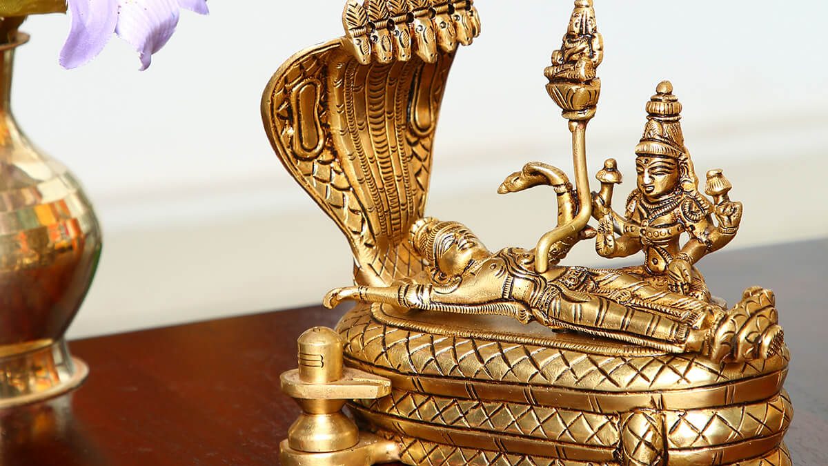 2 Sheshshayi Vishnu With Lakshmi and Bhudevi in Brass Handmade Made in  India - Etsy