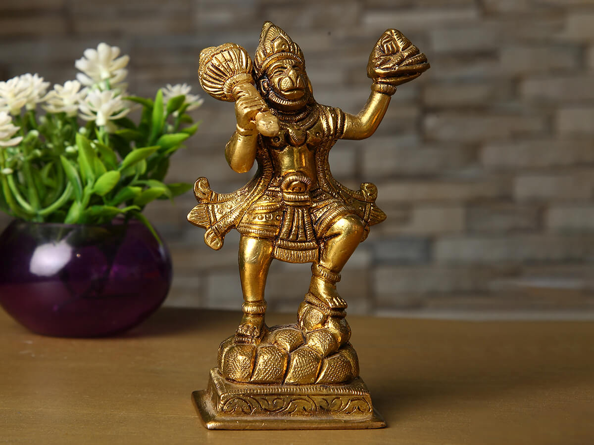 Lord Hanuman Brass Statue - Tesor