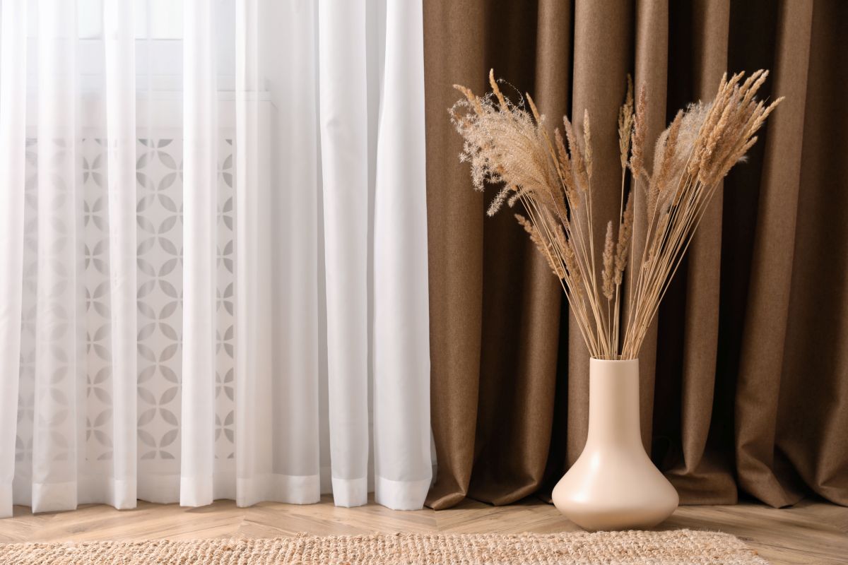 Luxury curtain fabric close-up