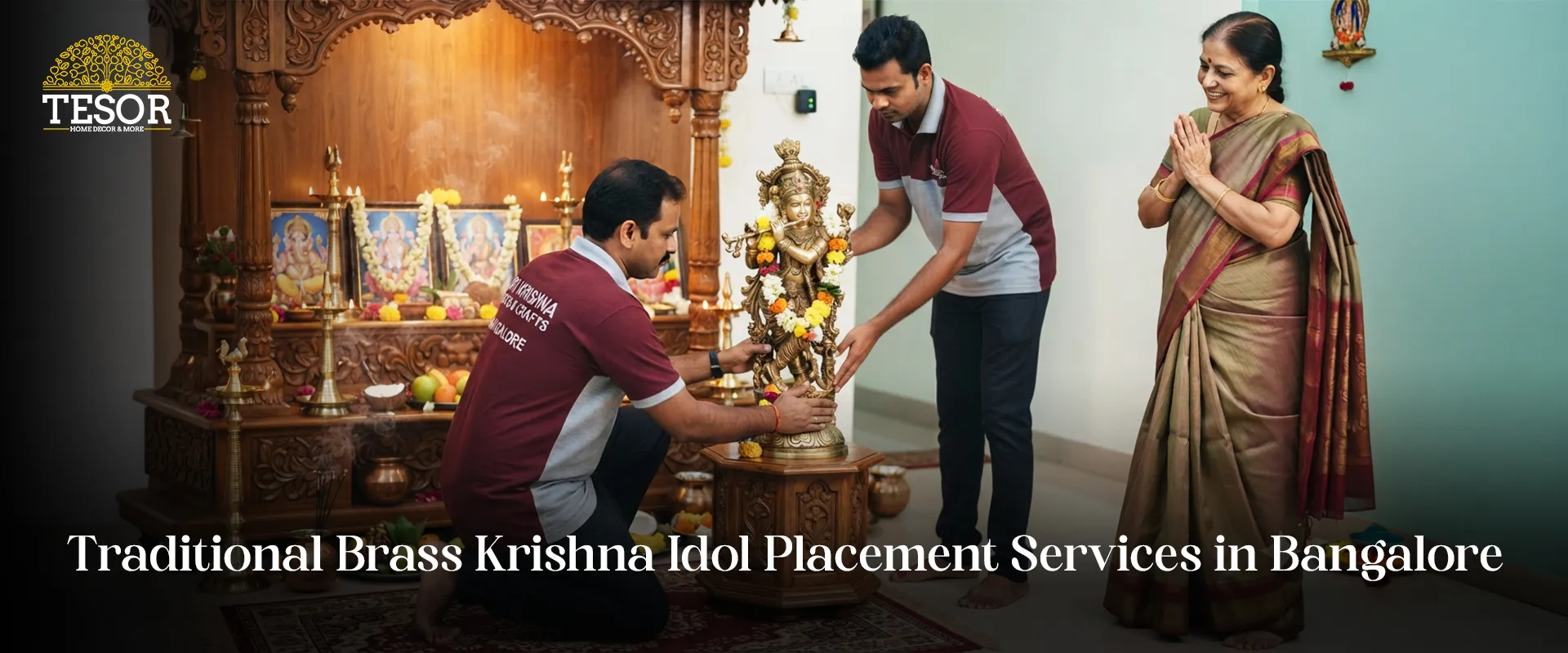 Brass Krishna Idol in Bangalore for Homes, Pooja Rooms & Spiritual Spaces